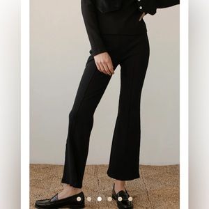 DONNI. Rib Kick Flare Pants in Jet sz S